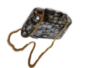 Bolsos de mano de resina acrílica, bolso de mano indio de nácar - Product Image 3