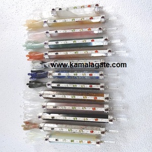 Vente en gros de pierres précieuses en cristal d'agate naturelle 7 chakra, baguette de guérison Reiki sculptée à la main en pierre semi-précieuse - Product Image 1