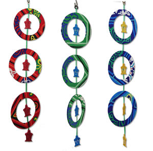 Ensemble de décorations murales pour le Ramadan Cercles suspendus en tissu coloré textile pour événements et célébrations - Product Image 1