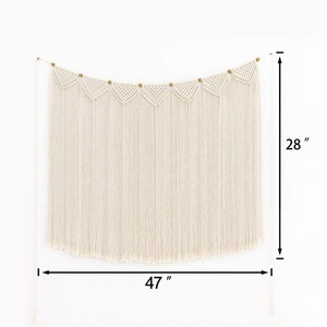 พวงมาลัยผ้าฝ้ายออร์แกนิคแบบแขวนพวงแบนเนอร์ติดผนังงานถักมือแบบคลาสสิกปรับแต่งสีได้เป็นมิตรกับสิ่งแวดล้อมสำหรับบ้าน - Product Image 5