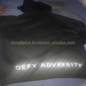 Sudadera con capucha reflectante de 3m con estampado personalizado para hombre, diseño de patrón sólido con forro impermeable, característica de talla grande - Product Image 6