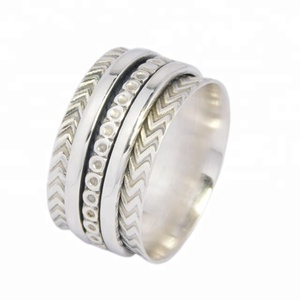 2024 Graceful Design Solid 925 Sterling <b>Silver</b> <b>Spinner</b> Eternity <b>Ring</b> Vermeil Wedding Party Gift for Women Girls Bezel Setting - Product Image 1