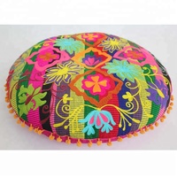 Cojín Bordado a Mano de Comercio Justo Más Vendido (Poliéster/Algodón 40cm) Colores y Tamaños Personalizables Relleno de PVC Ligero