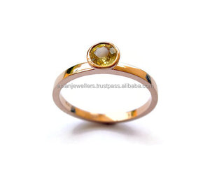 แหวนพลอยสีเงินสเตอร์ลิงสีทองรูปโทปาซสีทอง - Product Image 1