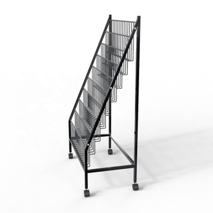 Kim loại màu trắng dây Tạp Chí Rack hiển thị đứng với cài đặt dễ dàng cho các cửa hàng bán lẻ & thư viện - Product Image 5