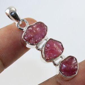 ด้านคุณภาพหยาบทับทิมพลอยจี้925เครื่องประดับเงินสเตอร์ลิงขายส่งออนไลน์จี้เงิน - Product Image 1