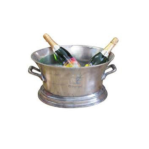 Refroidisseur à vin en métal, seau à vin ovale en fer massif, seau à glace à pied, seau à glace de luxe - Product Image 4