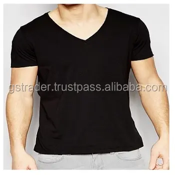 V Neck T Shirts Black Promotional Men T Shirt T-Shirt Premium Quality V Neck Black Reasonable Price Men's Clothing