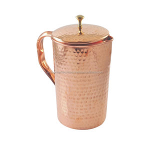 Pichet à eau en acier pur cuivre du meilleur fabricant d'Inde Pichet à eau en cuivre métallique de qualité supérieure - Product Image 6
