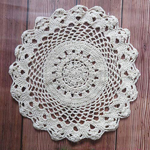 1 pièce tapis de Table rond blanc naturel, au Crochet, élégant - Product Image 5