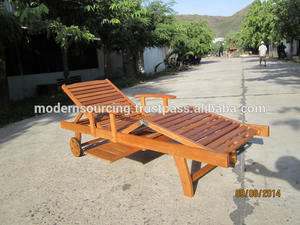 Silla de descanso para piscina, silla de relax, muebles de madera de teca, tumbonas para exteriores, sofá-cama, jardín, baño de sol, Resort - Product Image 2