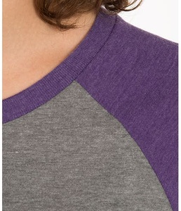 OEM 100% algodón 160g manga raglán camiseta para mujer Tall Fit Patchwork 3/4 manga Casual de talla grande en blanco béisbol hombres camisetas - Product Image 5