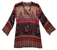Hirigin — chemisier indien en coton taille libre, Top ethnique, Hippie, rétro, Boho, tunique animaux, bollyah, tunique en coton, top kurtis