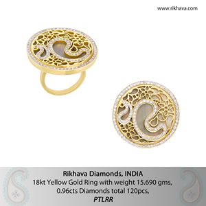 Bague en or jaune 18 carats avec diamant luxueux bijou élégant pour homme et femme - Product Image 6
