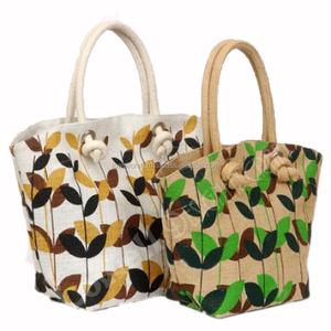 Recycled Geometric Pattern Handled Extra Large Jute <b>Bag</b> by Lowellcraft - Product Image 1