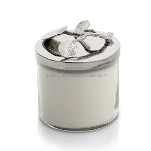 Hoja de tarro vela frasco con tapa de metal - Product Image 1