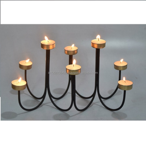 Luxury 8-Candle Iron Handmade Gold <b>Tealight</b> <b>Holder</b> Home Decorative Christmas Centrepiece - Product Image 1