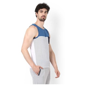 Haute qualité hommes sans manches Fitness débardeurs décontracté Sport porter des maillots tricoté grande taille broderie respirant conception - Product Image 3