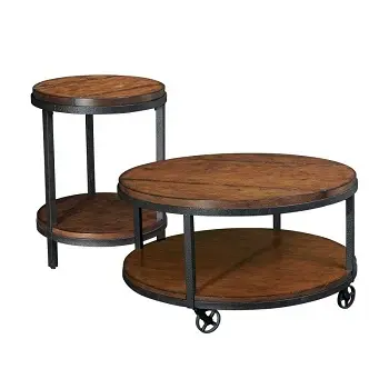 Luxe Ronde Vorm Salontafel Set Van Twee Woonkamer Meubels Thuis Bar Hotel Decoratieve Industriële Thee Tafel