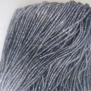 Perles en vrac de haute qualité en labradorite bleue naturelle, micro-facettées de 2-3 mm, pierre grise de 8 mm, certifiées par un tiers pour - Product Image 6