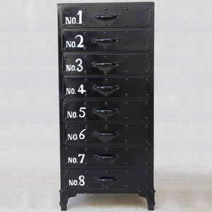 Cofre de metal industrial de 8 cajones, muebles para el hogar vintage, muebles de sala de estar de hierro modernos - Product Image 1