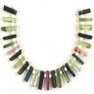 Forme de crayon attrayante pierre précieuse en vrac tourmaline multicolore rugueuse naturelle matière première de haute qualité pour la fabrication de bijoux - Product Image 1