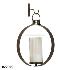 Home Decor Candle Holder Metal Sconce Candle Holder With <b>Small</b> Cute <b>Glass</b> - Product Image 3