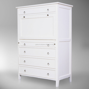 Gabinete de madera maciza de caoba Escritorio de estudio pintado en blanco para el hogar moderno para muebles de sala de estar - Product Image 2