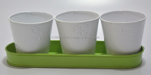 Pots de fleurs et jardinières en métal galvanisé de style américain vintage de haute qualité, pour l'intérieur et l'extérieur - Product Image 3
