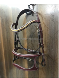 Bride anatomique en cuir de haute qualité avec bande de front en cristal nouvel accessoire de bride de cheval - Product Image 3