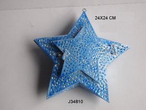 Estrella de Navidad de Alta Calidad Hecha en Hierro en Color Azul, Decoración Navideña, Adorno Navideño, Decoración para el Árbol de Navidad para el Hogar - Product Image 4