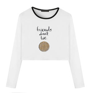 Fashionable Unique Style in Wholesale and Custom Made <b>White</b> Color <b>Long</b> <b>Sleeve</b> Women <b>Crop</b> <b>Top</b> T Shirt by Viky Industries - Product Image 4