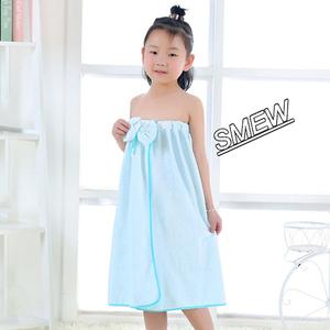 Albornoz para niños Bowknot Decor Toalla de baño para niñas Toalla cómoda envuelta - Product Image 5