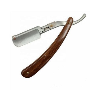 มีดโกนหนวดตรงสำหรับช่างตัดผมพร้อมใบมีดแบบแข็งเคลือบสีดำโลโก้ที่กำหนดเอง - Product Image 1