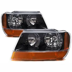 Left Right Headlights Headlamps Pair Set For Jeep Grand Cherokee 99-04 55155129AB 55155128AB