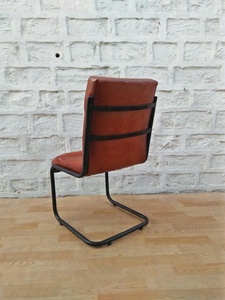 Silla Industrial Vintage de Metal y cuero, de cuero genuino antiguo - Product Image 4