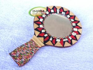 Miroir de maquillage antique en bois magnifiquement fait à la main par INAM HANDICRAFTS pour les cosmétiques - Product Image 6