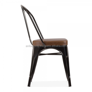 Faux Leather Seat Industrial <b>Dining</b> <b>Chair</b>/Leather <b>Chair</b> - Product Image 3