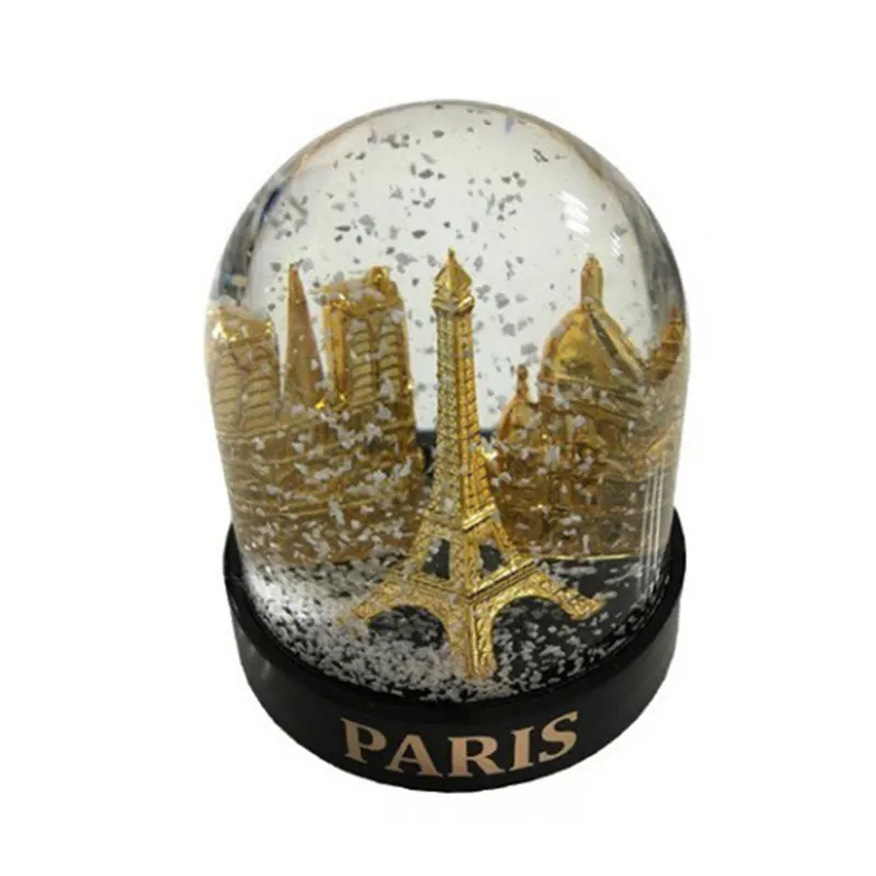 Boule de neige en polyrésine, brillante, tour Eiffel, Paris