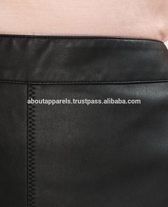 Faldas elásticas de piel de oveja auténtica para mujer, nuevo producto, Color Rojo - Product Image 6