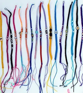 Dunne Macrame Vriendschap Armbanden Met Keramische Kralen, Artesanal Handgemaakte Hippie Boho Geweven Sieraden Voor Koop Peru