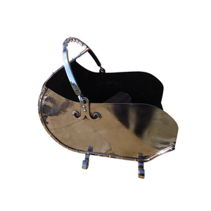 Scuttle de houille de charbon authentique classique avec couvercle porte-bûches en bois en métal nettoyage ménager - Product Image 4