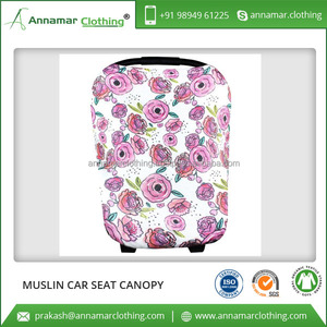 Cotton Stretchy Baby Car Seat Covers Canopy from India - Product Image 2