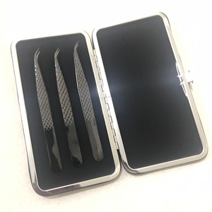 แหนบขนตาไทเทเนียมสีดำคุณภาพสูงด้ามจับแข็งแรงและปลายแหลมที่ยั่งยืนสำหรับการต่อขนตาฉลากส่วนตัว - Product Image 5