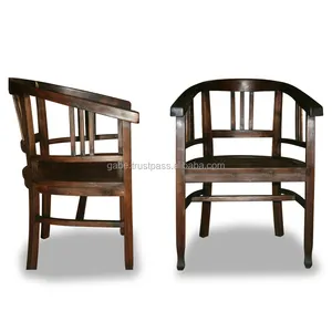 餐椅殖民地风格的复古固体柚木棕色手工制作