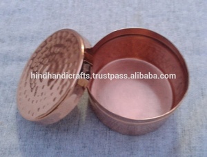 Boîtes à bougies en cuivre martelé avec couvercle, pots à bougies, contenants pour bougies de soja en provenance d'Inde - Product Image 3