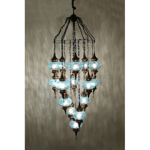 Lustres à économie d'énergie de conception ottomane en édition de couleur antique turque élégante avec 15 verres - Product Image 1