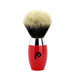 Blaireau à barbe pour hommes sur mesure manche en bois naturel avec poils synthétiques soins personnels pour barbiers - Product Image 4