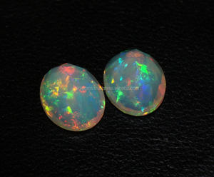 Atractivo ópalo etíope piedra preciosa corte ovalado facetado ópalo par juego de piedras preciosas de color para hacer joyas - Product Image 2