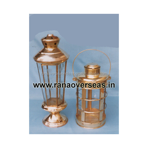 Linternas de metal de latón clásico de Mesa de color antiguo para restaurante, oficina y decoración de bodas - Product Image 2